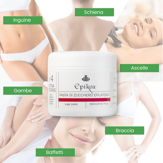 PASTA DI ZUCCHERO EXTRA STRONG N.4 EPIKOA cera NATURALE epilatoria 500ml