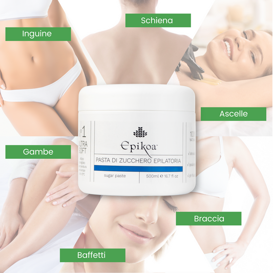 PASTA DI ZUCCHERO ULTRASOFT N.1 EPIKOA cera NATURALE epilatoria 500ml